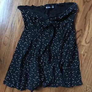 Tiny heart print strapless dress